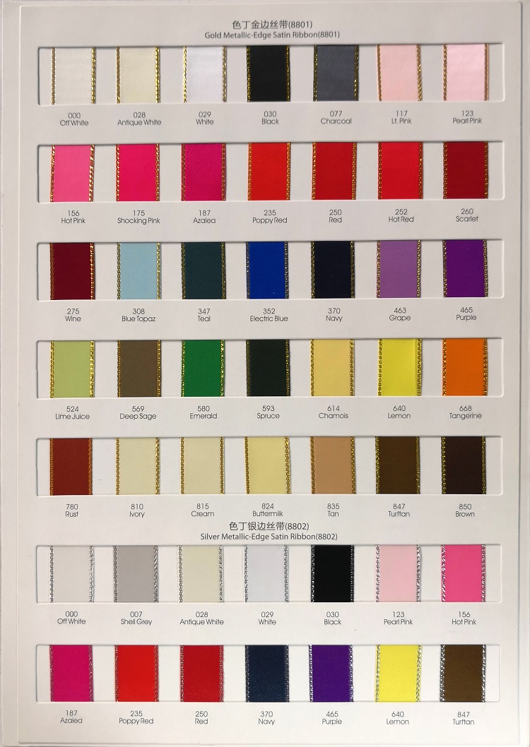 Satin Color Chart