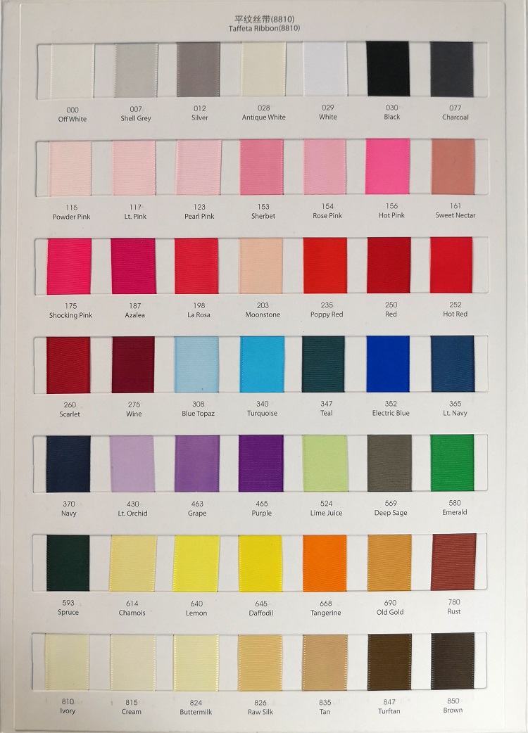 Taffeta Color Chart